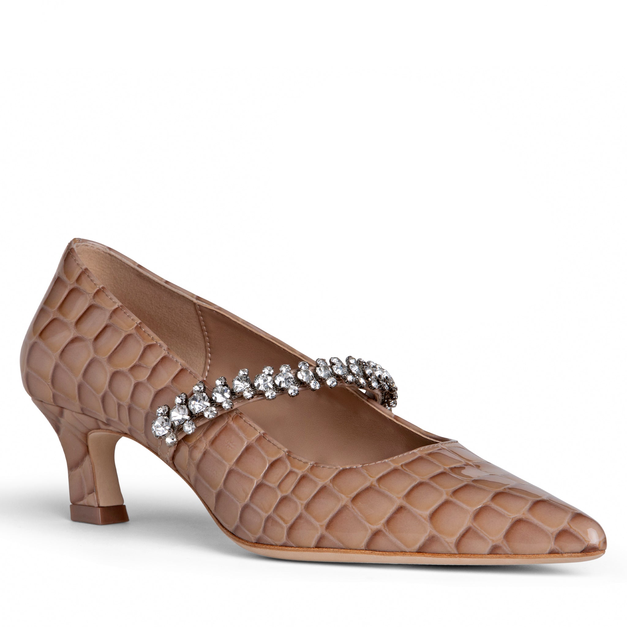 Antonella in beige embossed leather