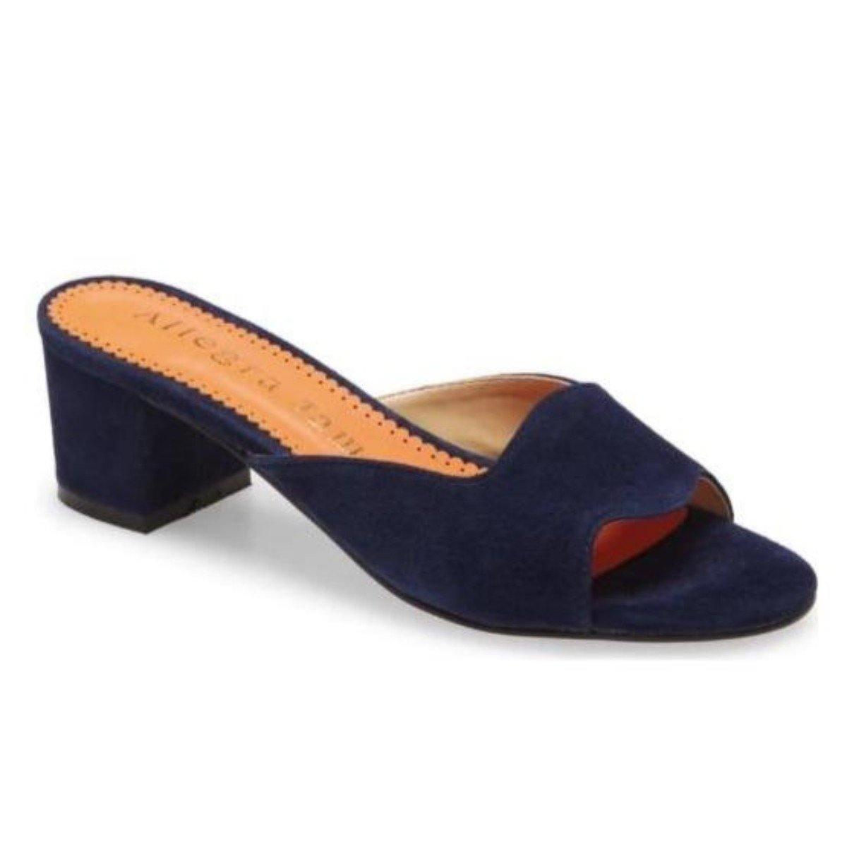 LORA slide in navy suede - Allegra James