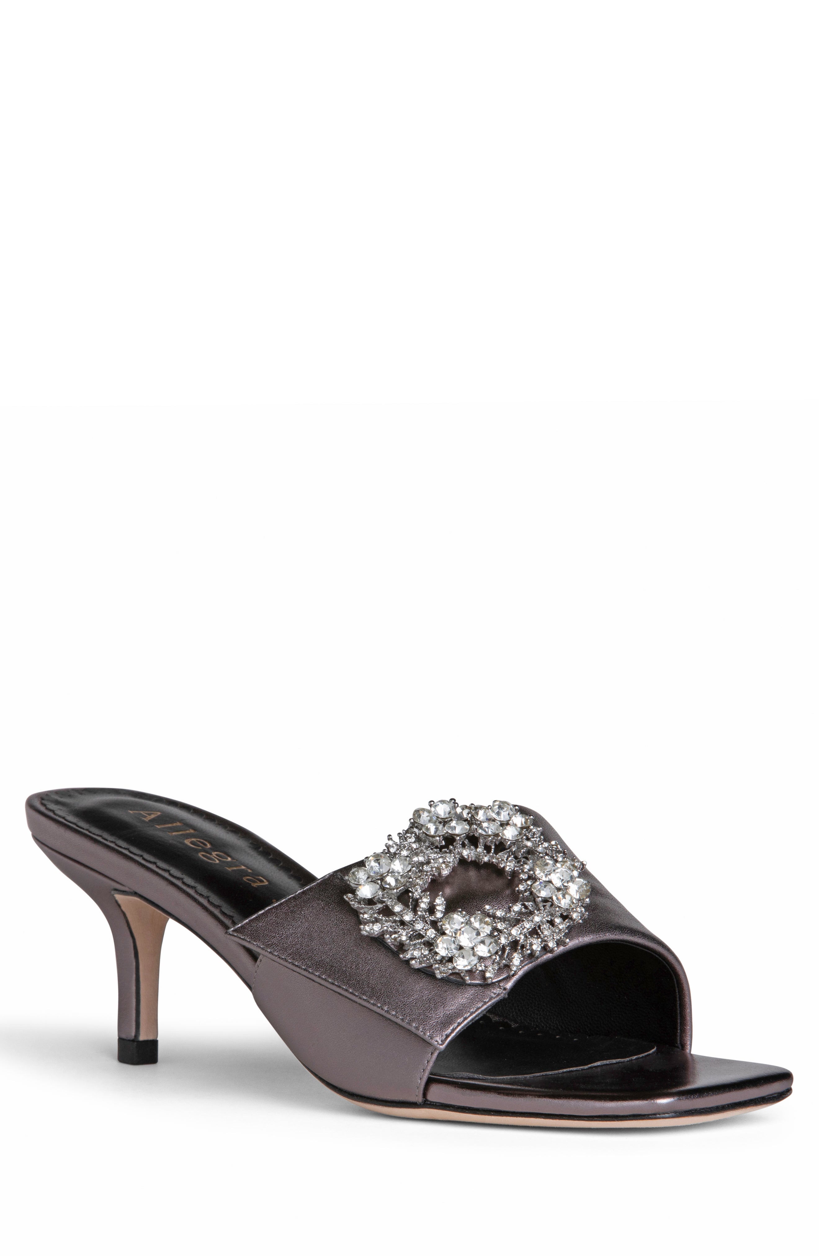 Harper gunmetal leather mule