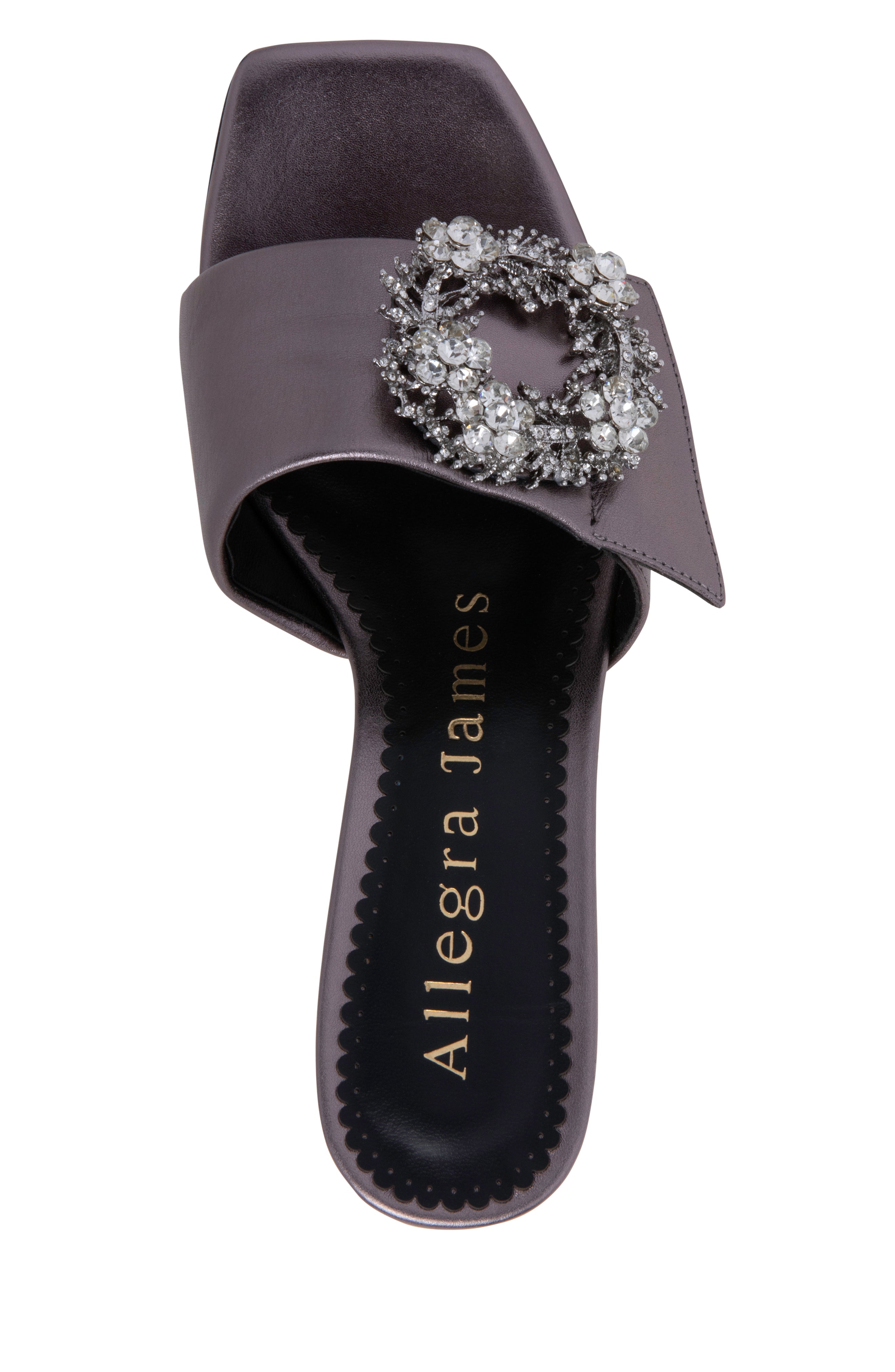 Harper gunmetal leather mule