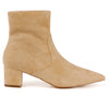 Beige women heel boots with pointed toe - side view 