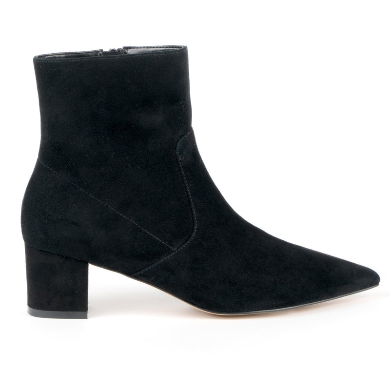Black women heel boots with pointed toe - side view 