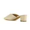 Natural linen sandal heels with slip-on design - back view