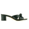 Black women's sandals with knot design upper - side view