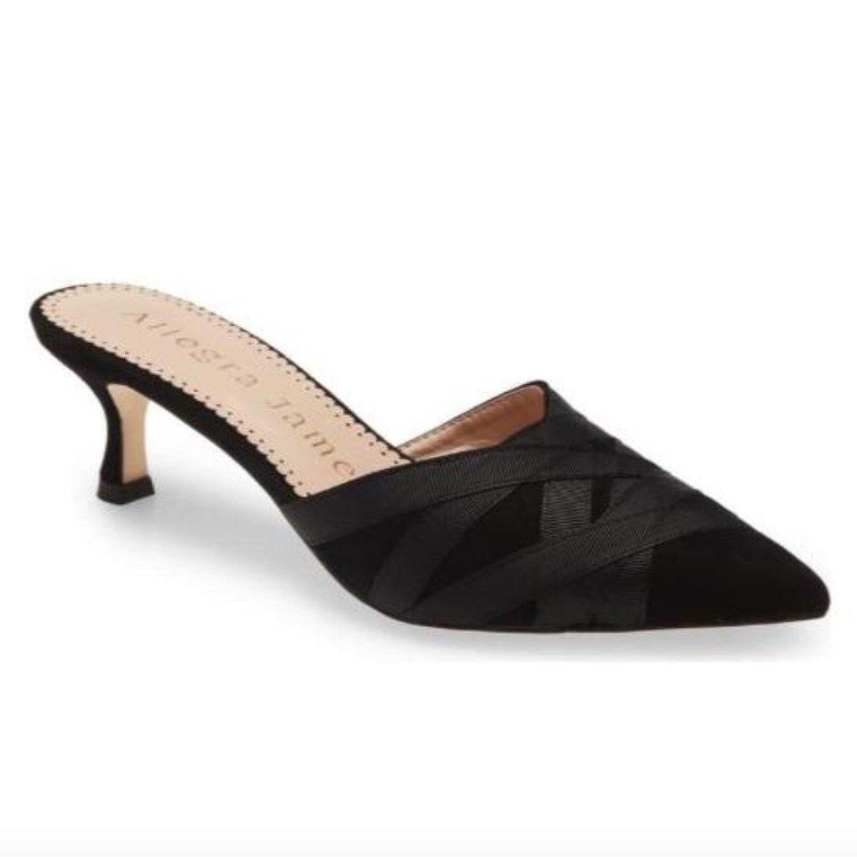 GINGER mule in black suede - Allegra James