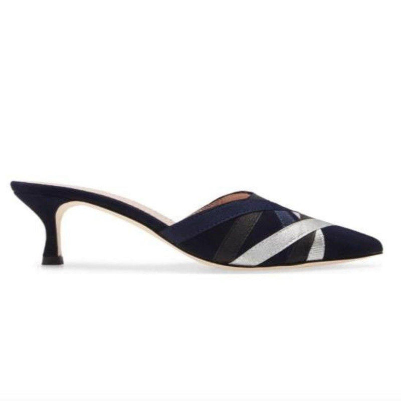 GINGER mule in navy suede - Allegra James