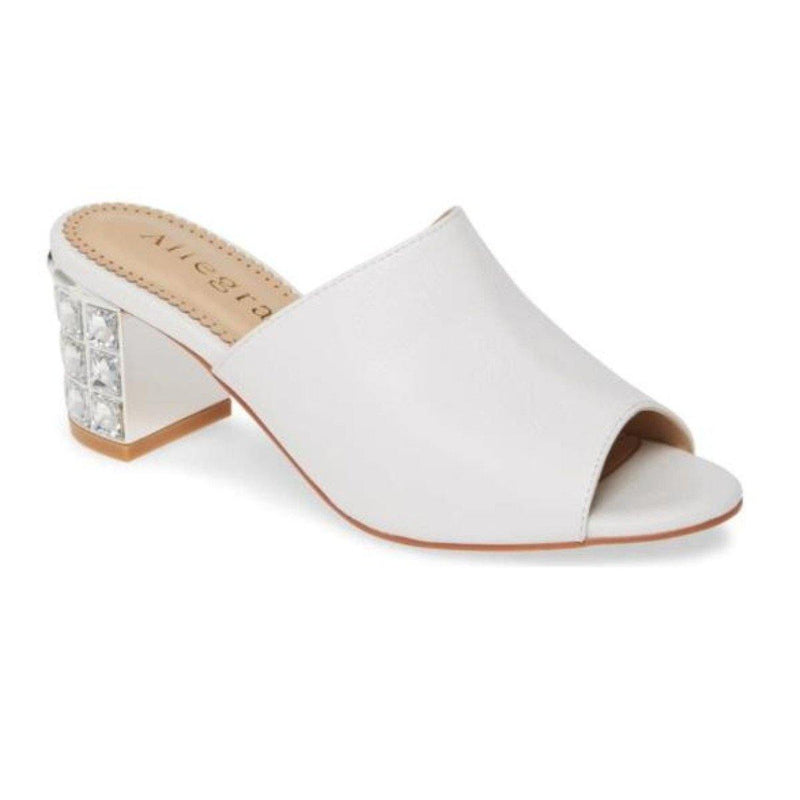 CINDY Mule in White Leather - Allegra James