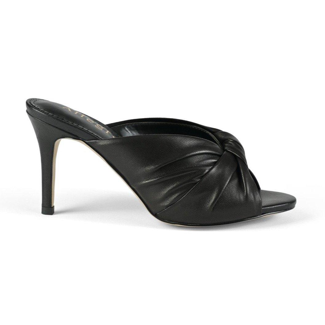 Black stilettos with slip-on design - side view 