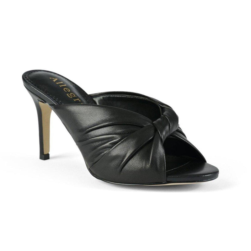 Black stilettos with slip-on design - corner view 