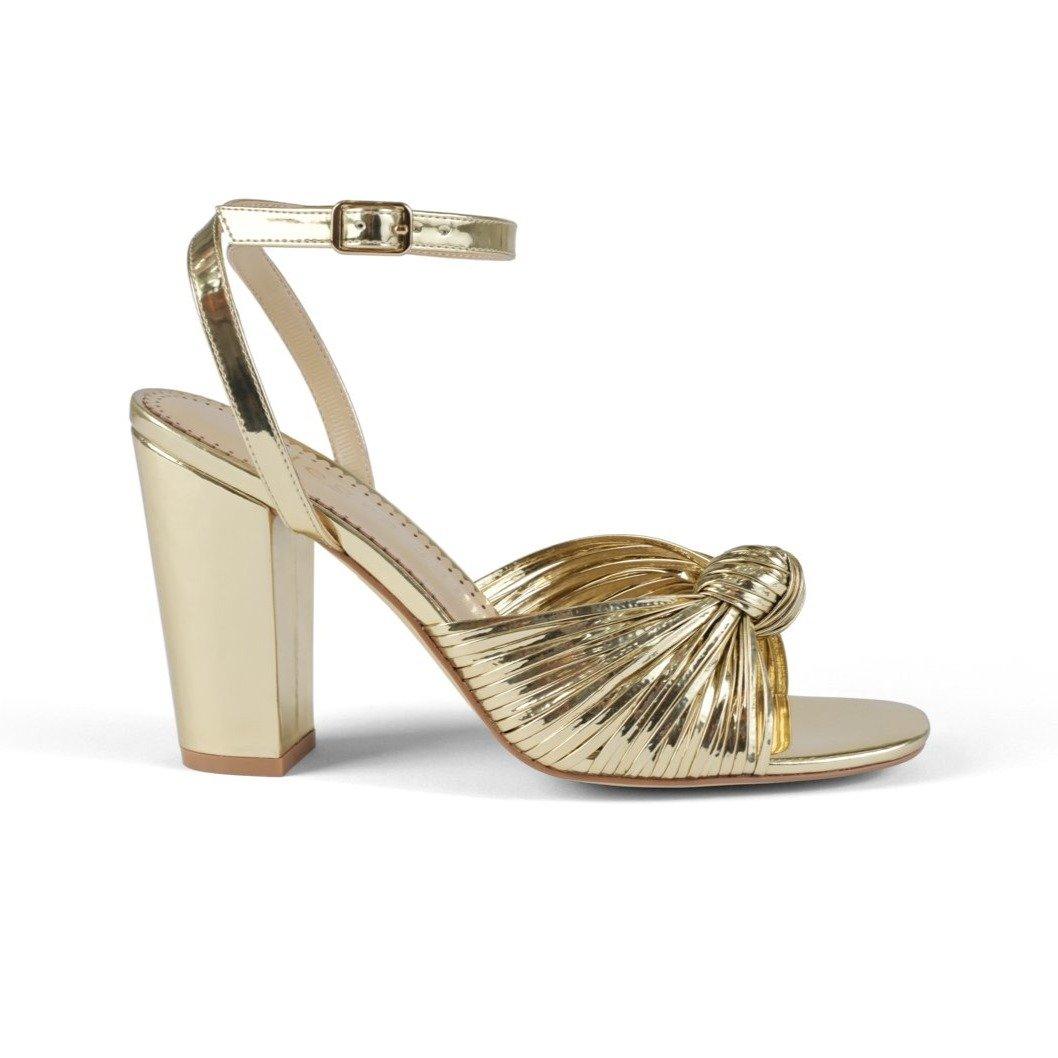 Gold chunky heel discount sandals