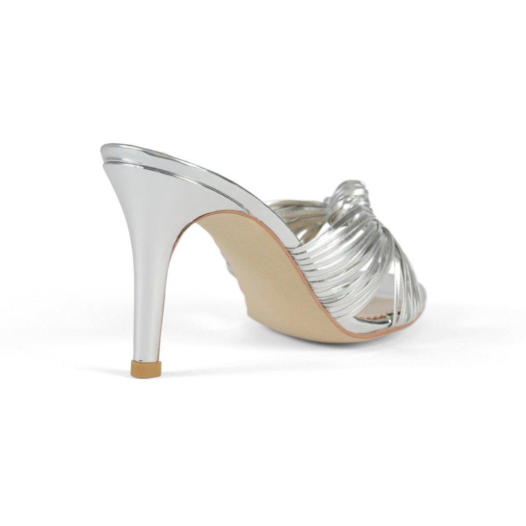 MARLY sandal in silver vegan leather - Allegra James