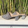 CINDY slide in leopard print fabric - Allegra James