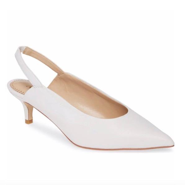 CELINE slingback in white leather - Allegra James