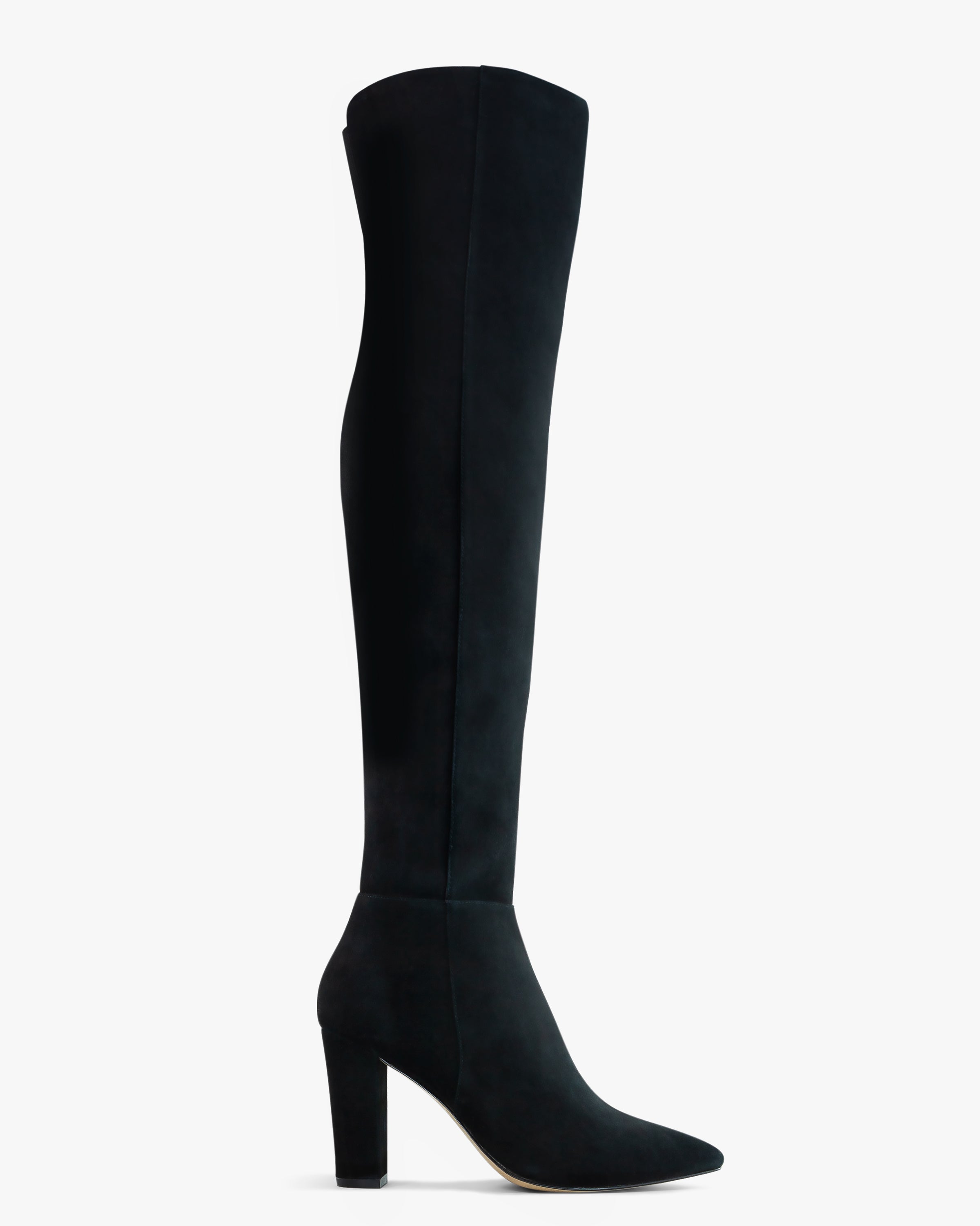 Thigh high hotsell suede heel boots