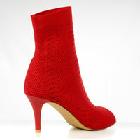LINA bootie in red knit
