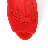 LINA bootie in red knit