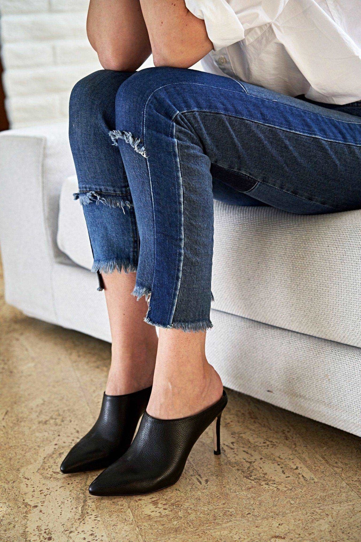 CARRIE Mule in Black Leather - Allegra James