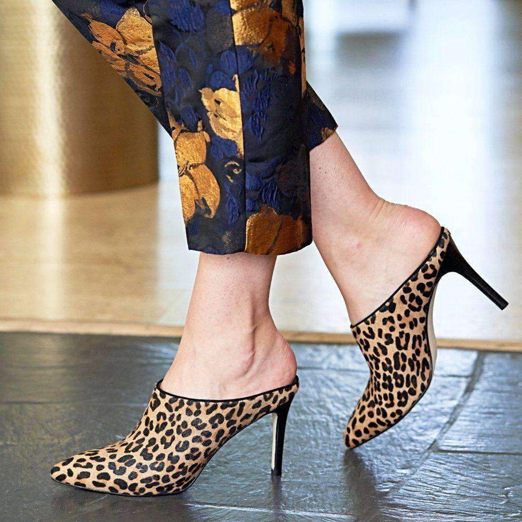 CARRIE Mule in Leopard Hair Calf - Allegra James
