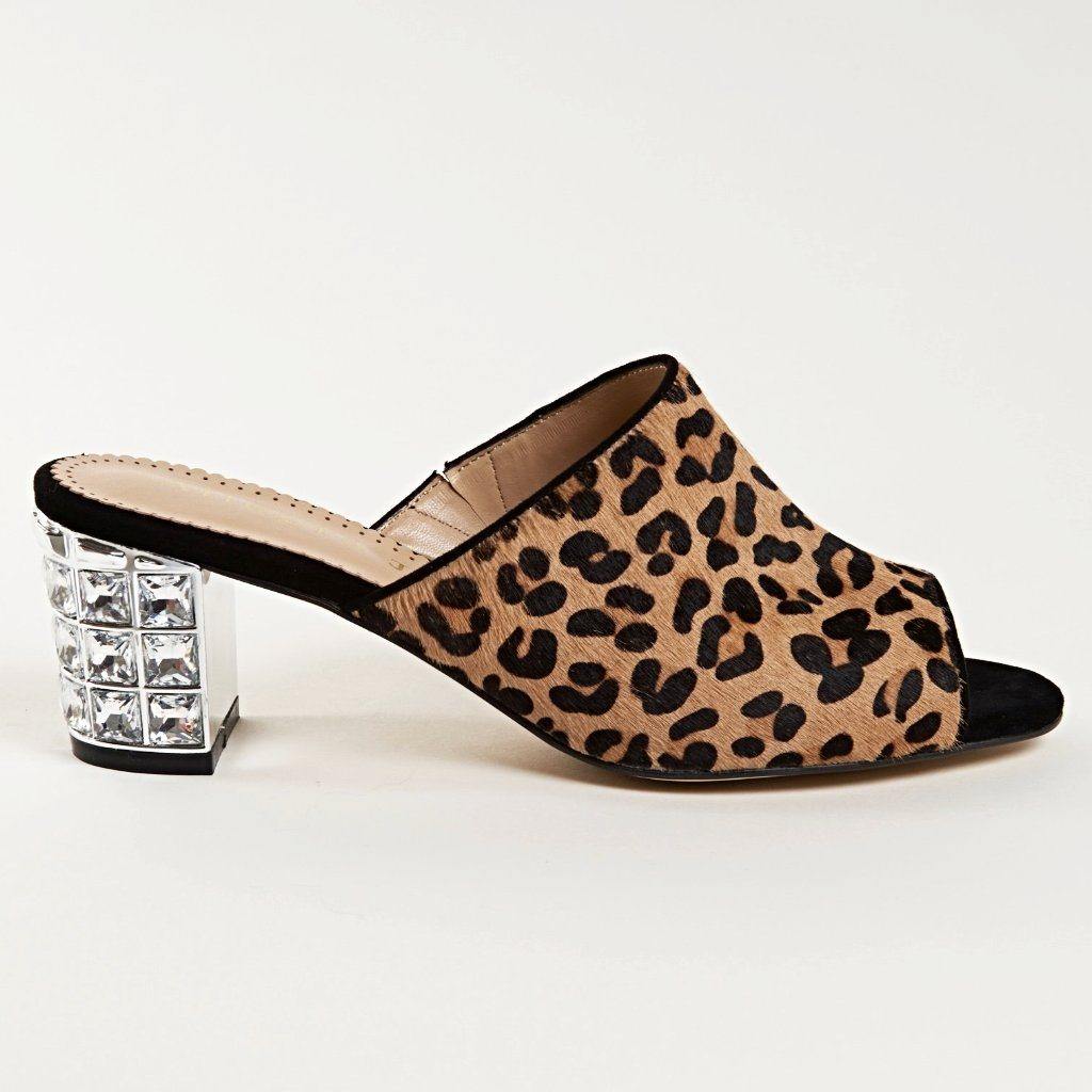 CINDY Mule in Leopard Hair Calf - Allegra James