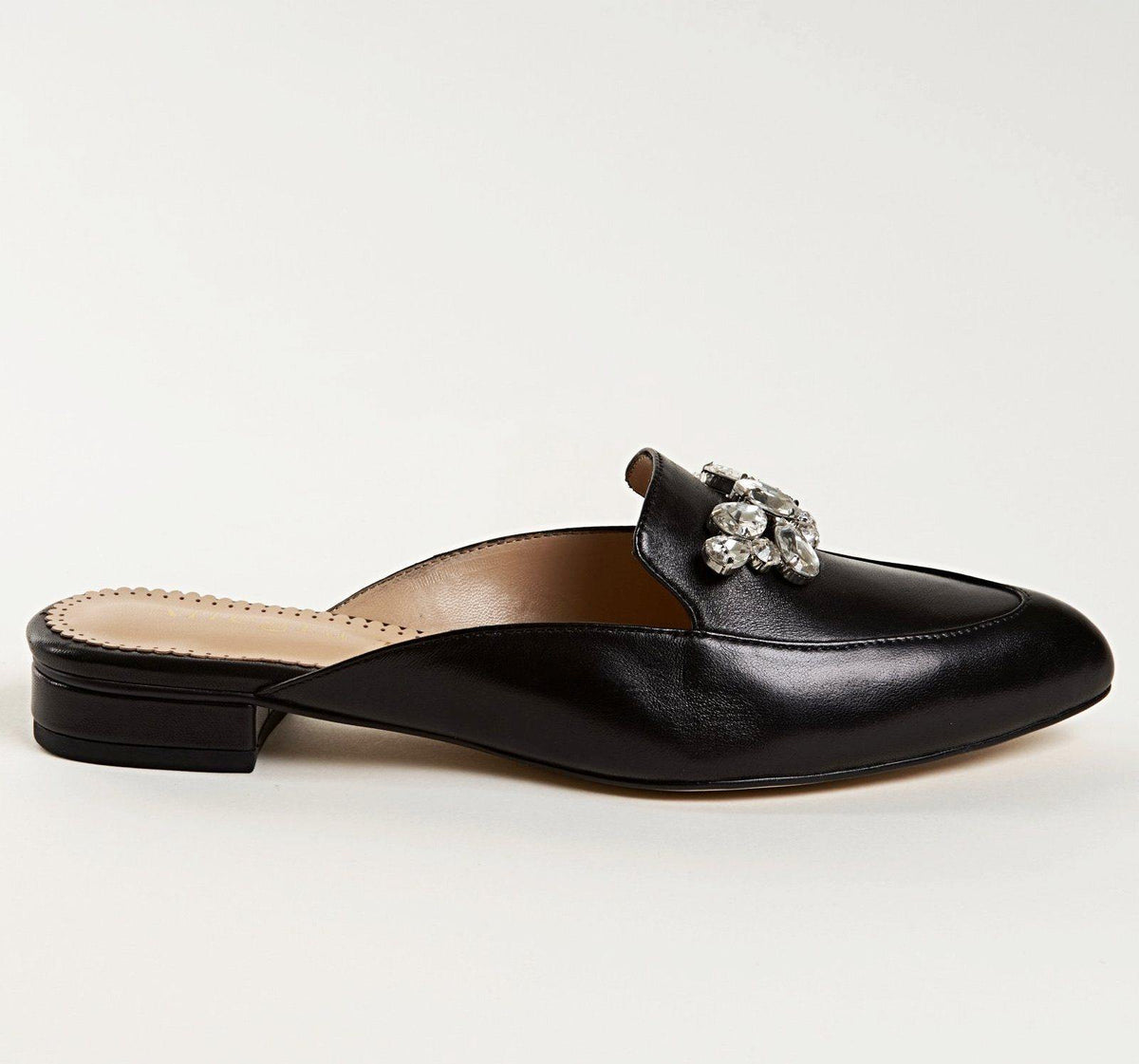 KAY Slide in Black Leather - Allegra James