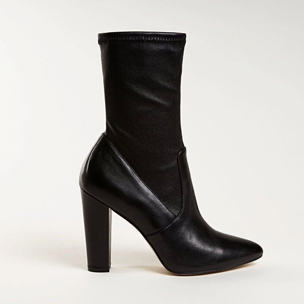 MARY Bootie in Black Leather - Allegra James