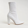 MARY Bootie in White Leather - Allegra James