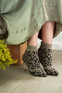 STACEY Bootie in Leopard Knit - Allegra James